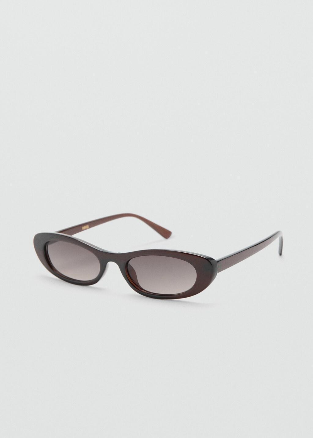 Brown Oval Acetate Sunglasses, Brown, large image number 0