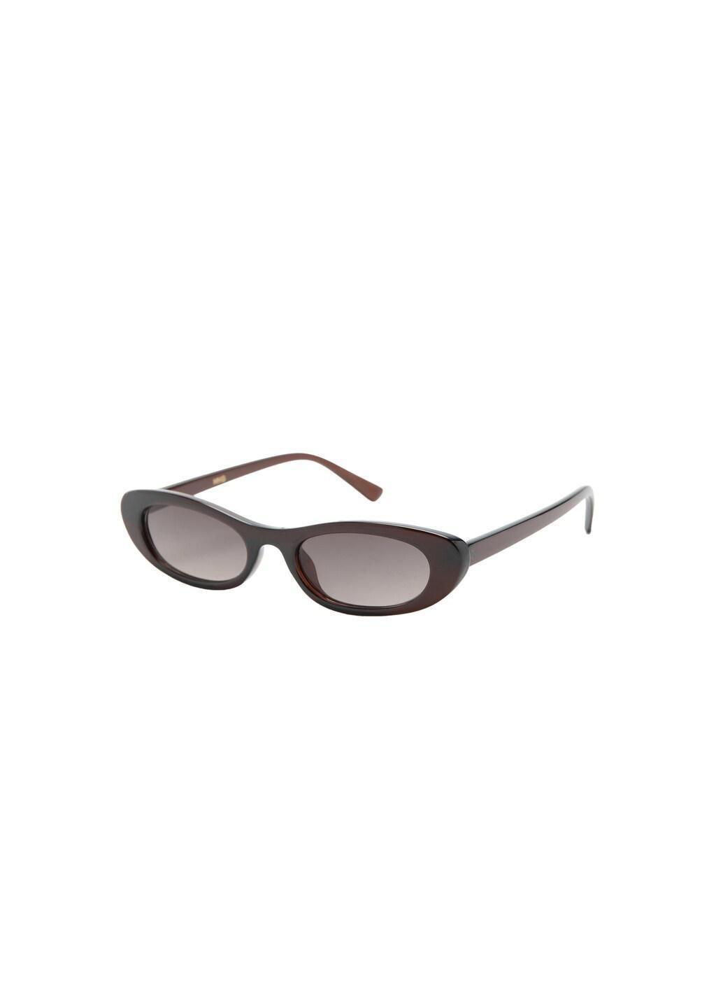 Brown Oval Acetate Sunglasses, Brown, large image number 2