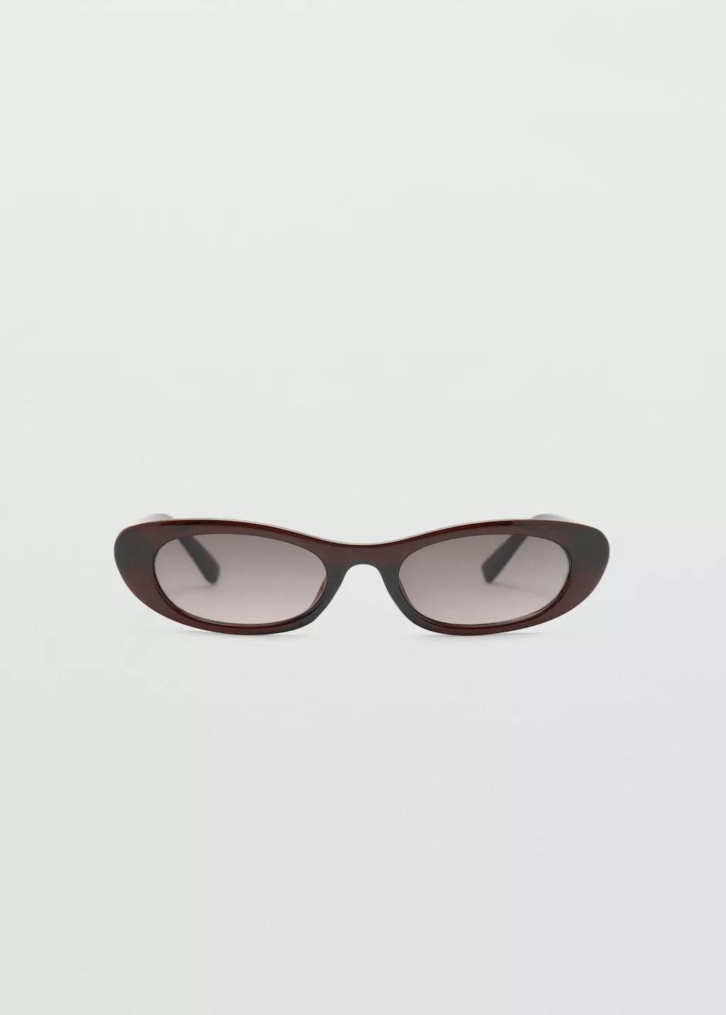 Brown Oval Acetate Sunglasses, Brown, large image number 3