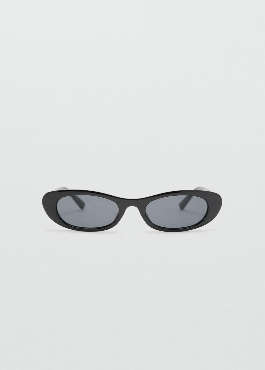 Black Oval Acetate Sunglasses, Black, large image number 3