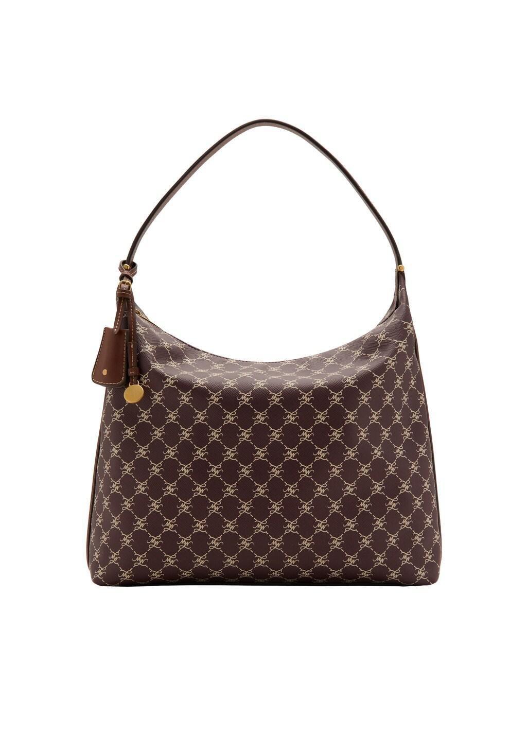 Burgundy Medium Logo Shoulder Bag, Dark Red, medium