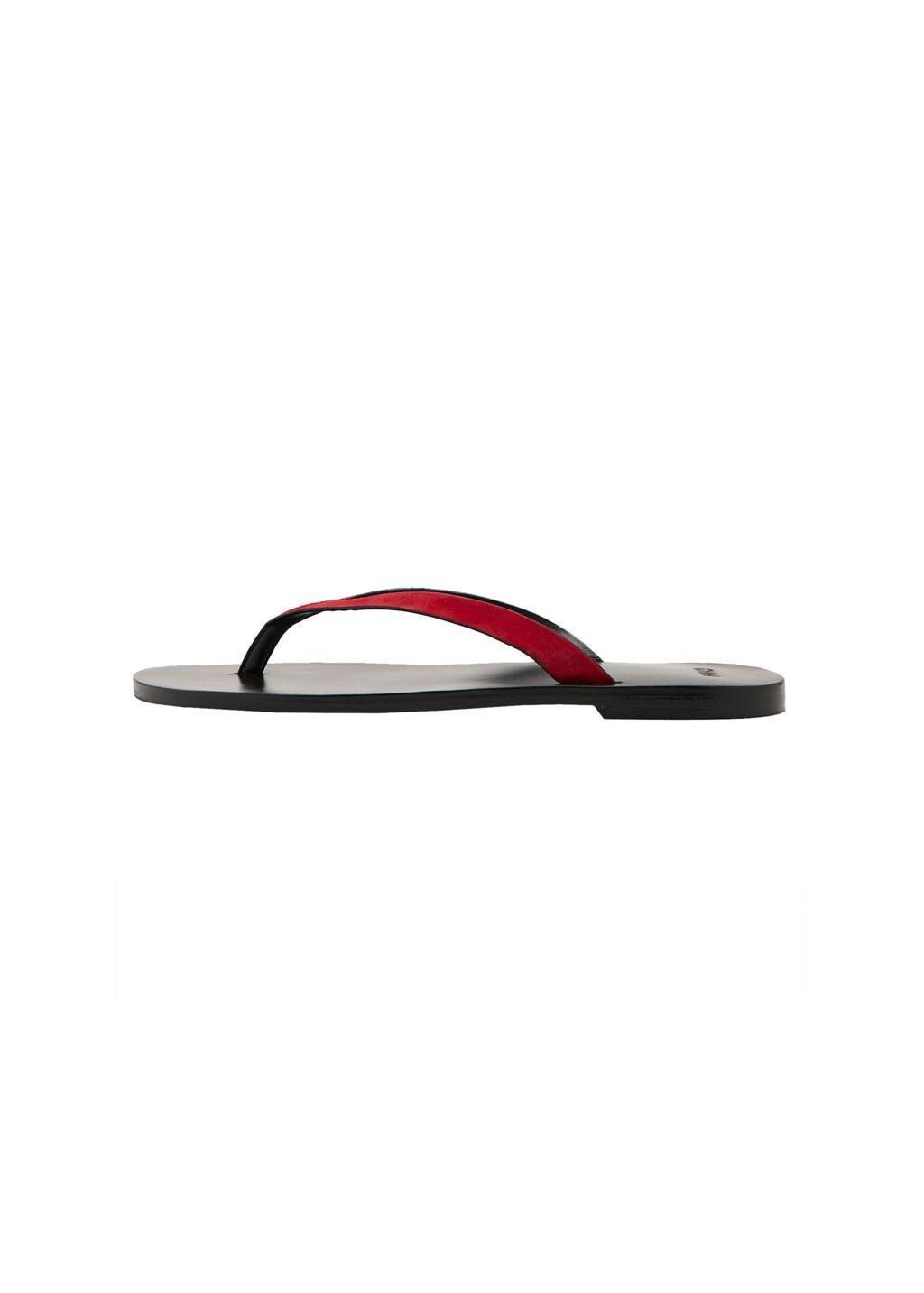 Red Leather Straps Sandals, Red, large image number 2