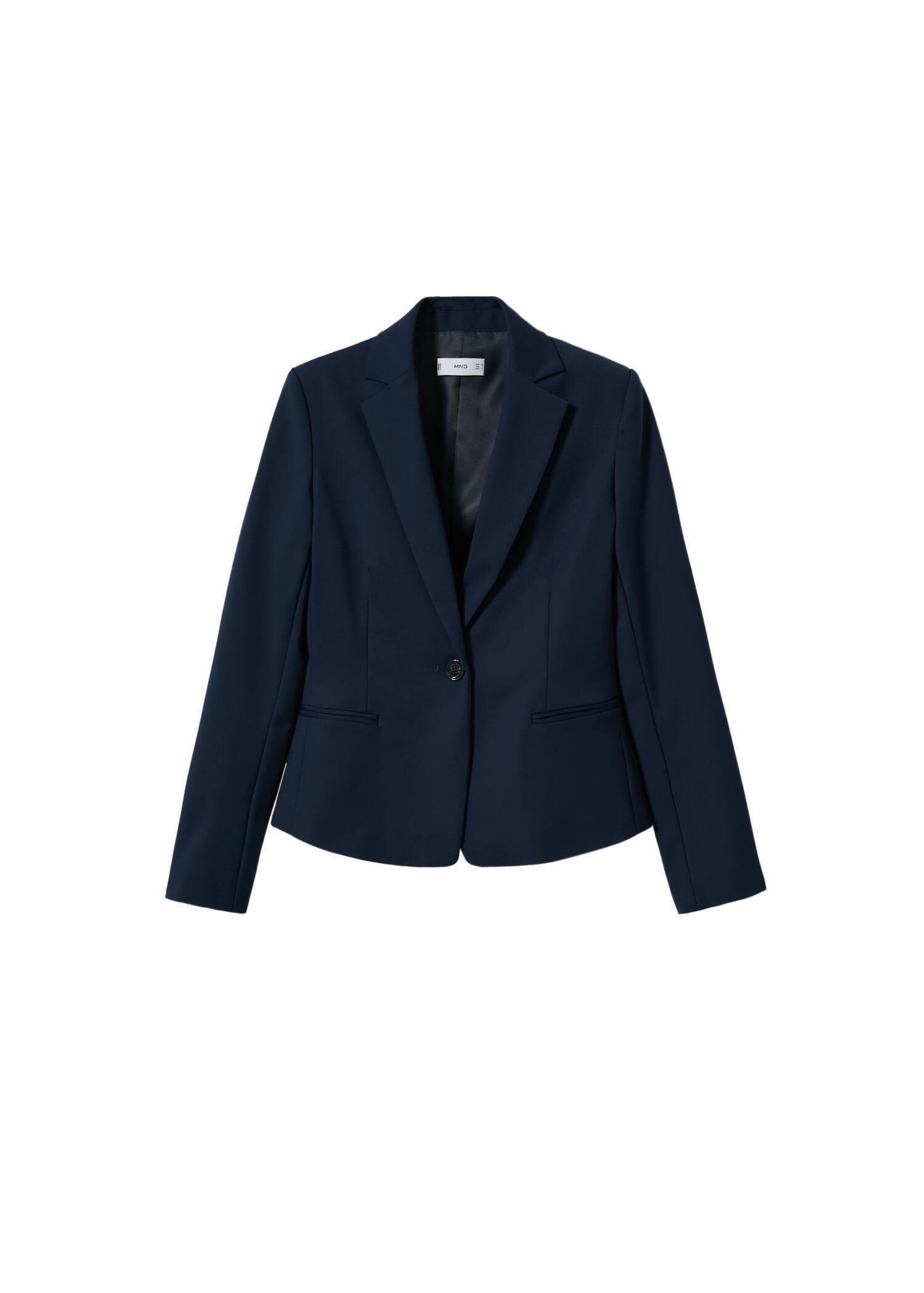 Navy Structured Suit Blazer, , large image number 3