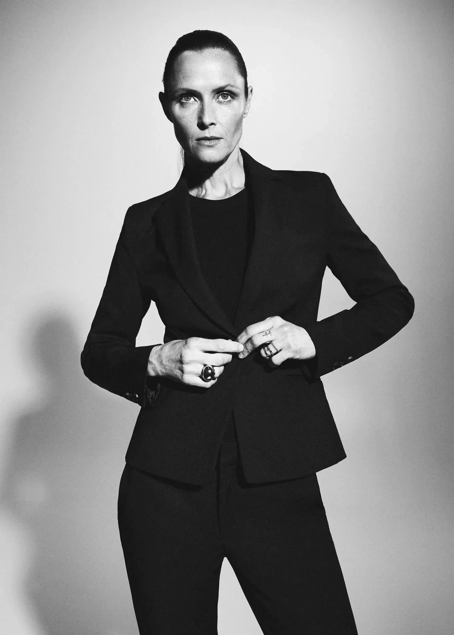 Black Structured Suit Blazer, , large image number 1