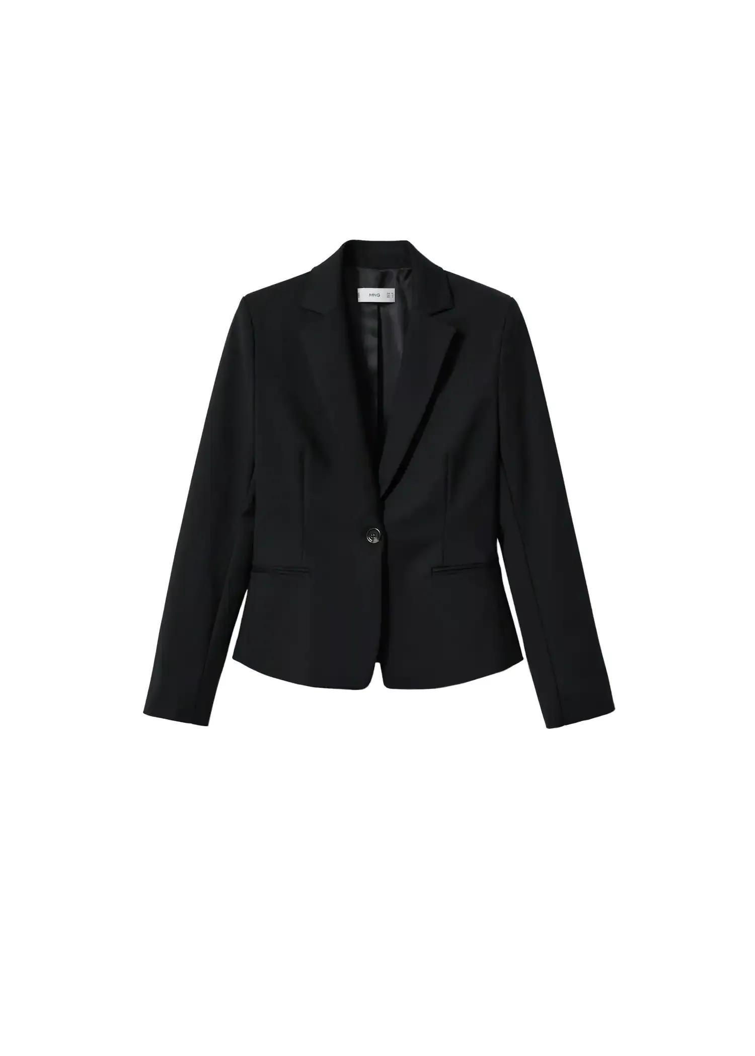 Black Structured Suit Blazer, , large image number 5