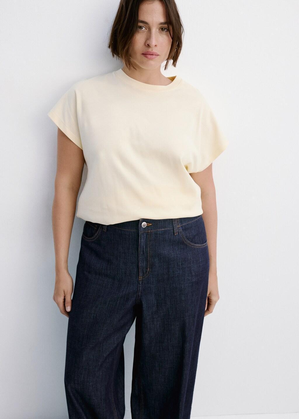 Blue Wide Leg Rinse-Wash Jeans, Open Blue, large image number 4