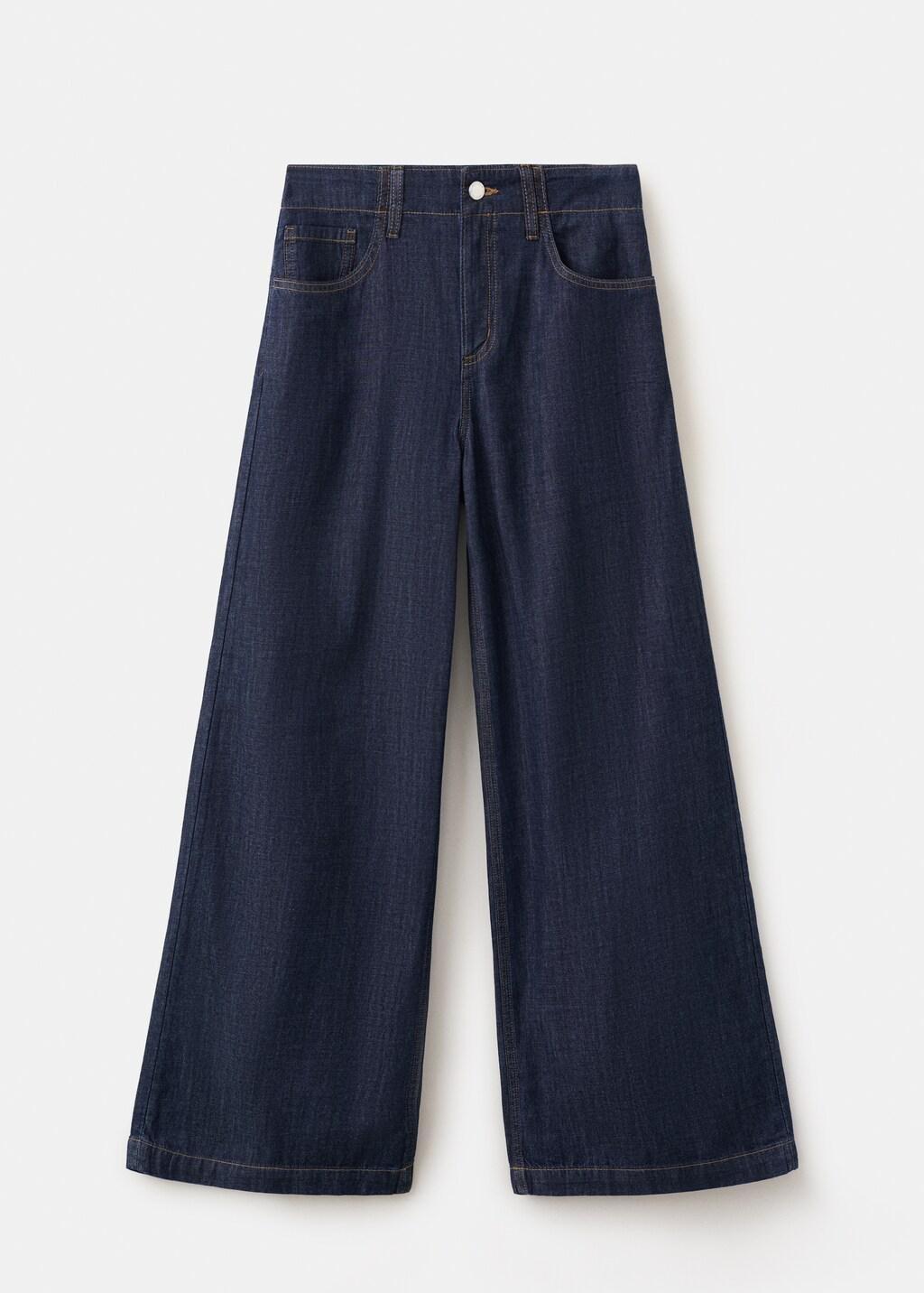 Blue Wide Leg Rinse-Wash Jeans, Open Blue, large image number 6
