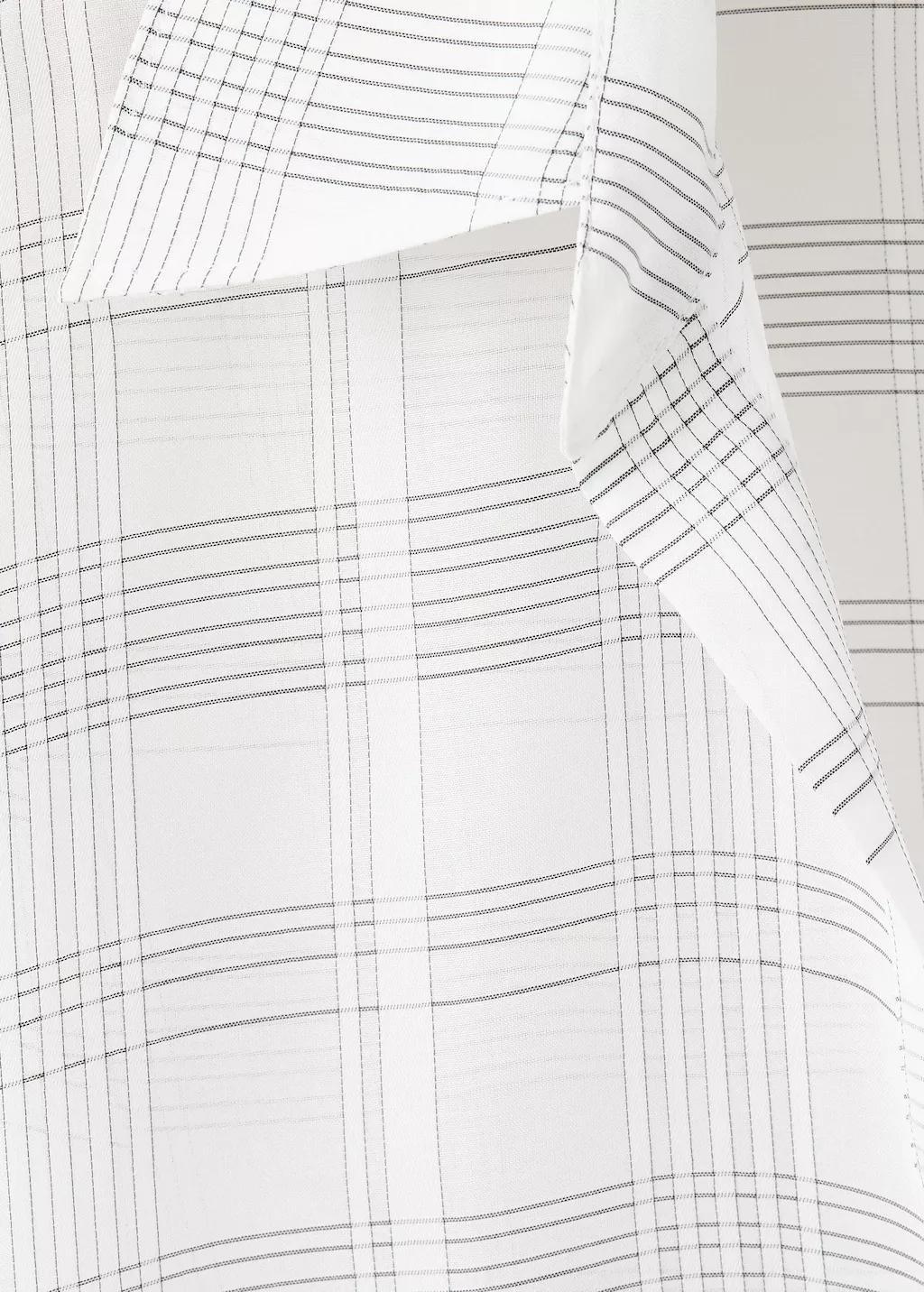 Beige Bow Check Shirt, Light Beige, large image number 0