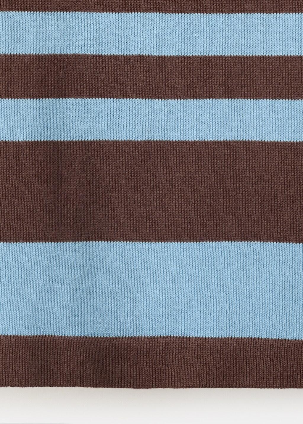 Blue Lt Pastel Striped Cotton Polo Shirt, Light-Pastel Blue, large image number 3