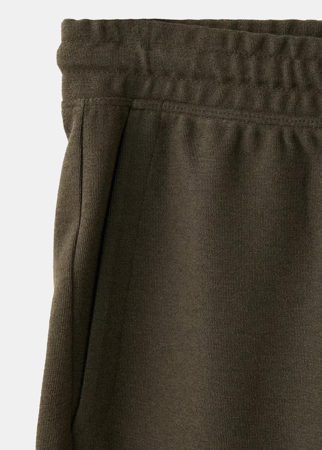 BROWN Textured cotton blend Bermuda shorts with drawstring, Men, Brown, large image number 3