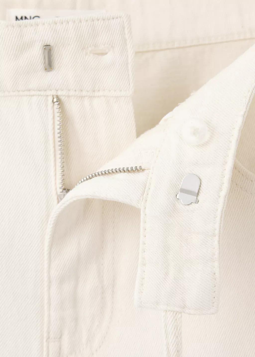 Cream Low-Rise Tie Jeans, Light Beige, large image number 2
