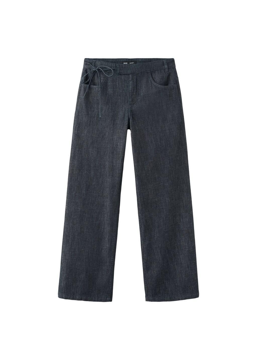 Blue Low-Rise Tie Jeans, Open Blue, large image number 4
