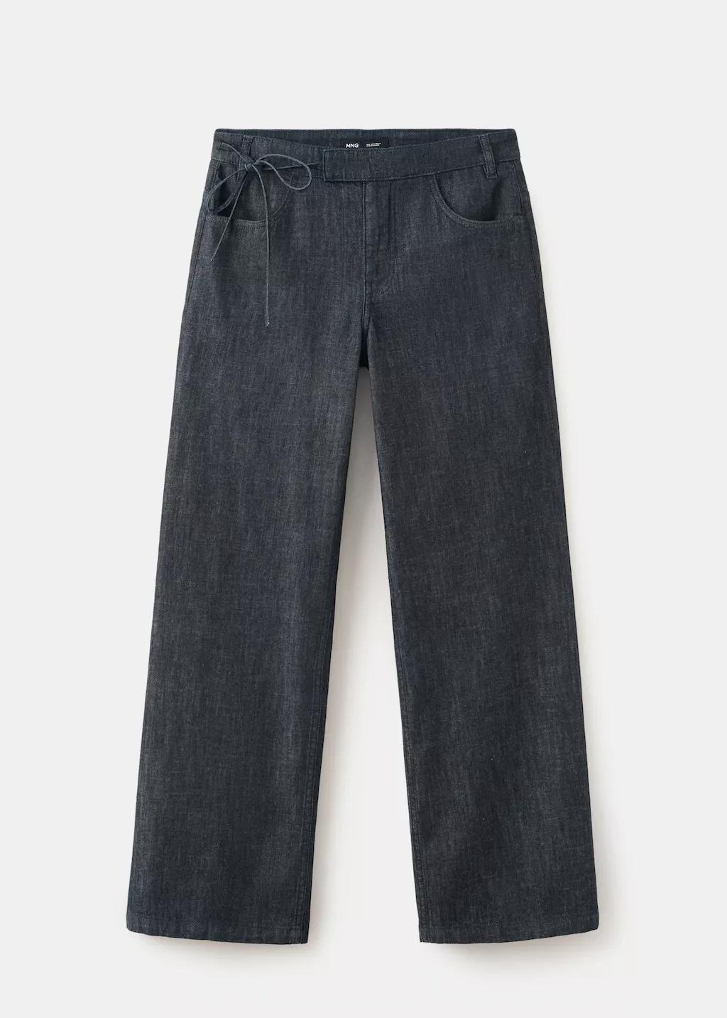 Blue Low-Rise Tie Jeans, Open Blue, large image number 5