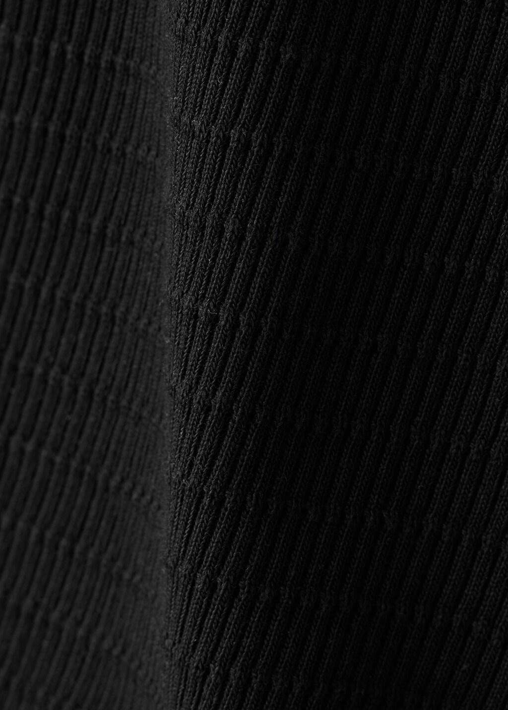 Black 100% Cotton Textured Bermuda Shorts, Black, large image number 3
