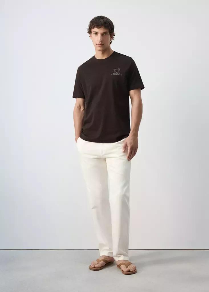 BROWN Printed cotton-blend T-shirt, Brown, large image number 0