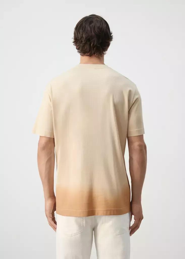 Beige 100% Cotton Printed T-Shirt, Light Beige, large image number 2