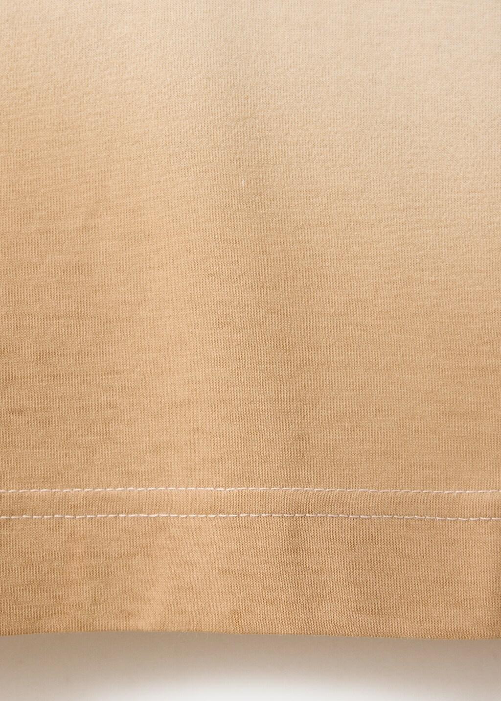Beige 100% Cotton Printed T-Shirt, Light Beige, large image number 3
