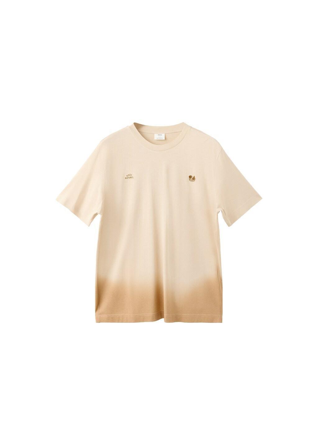 Beige 100% Cotton Printed T-Shirt, Light Beige, large image number 4