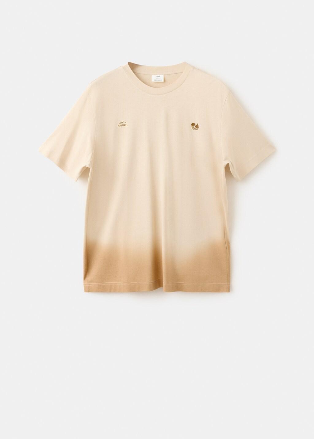 Beige 100% Cotton Printed T-Shirt, Light Beige, large image number 5