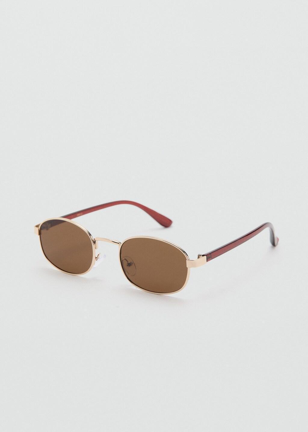 Gold Metallic Frame Sunglasses, Gold, large image number 0