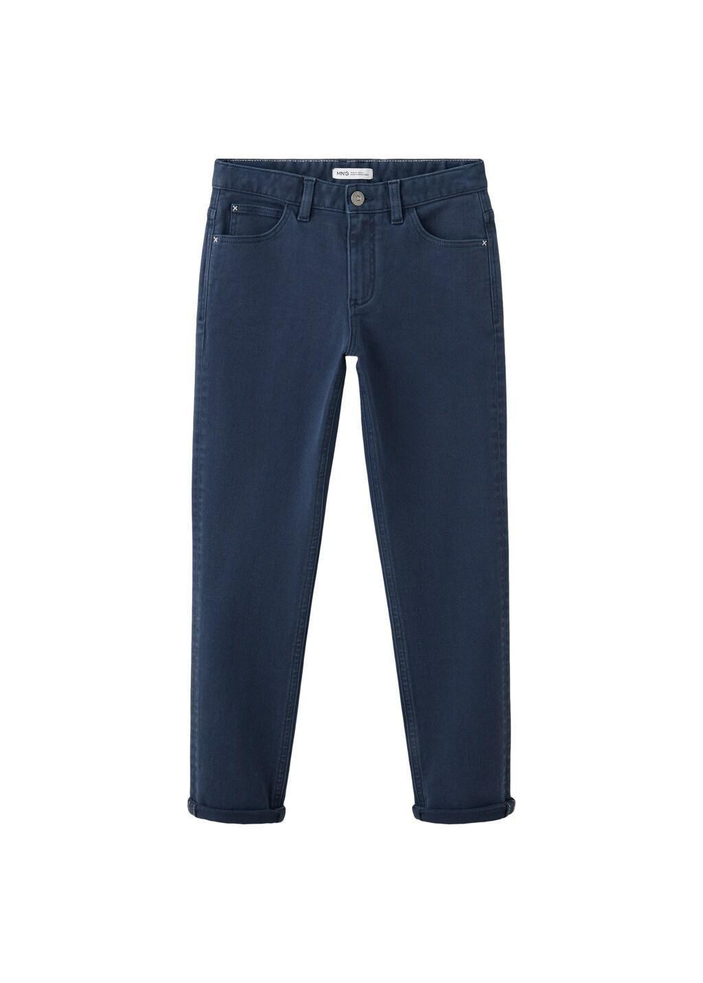 Navy Cotton Jeans With Rolled-Up Hems, Kids Boy, Navy, large image number 4
