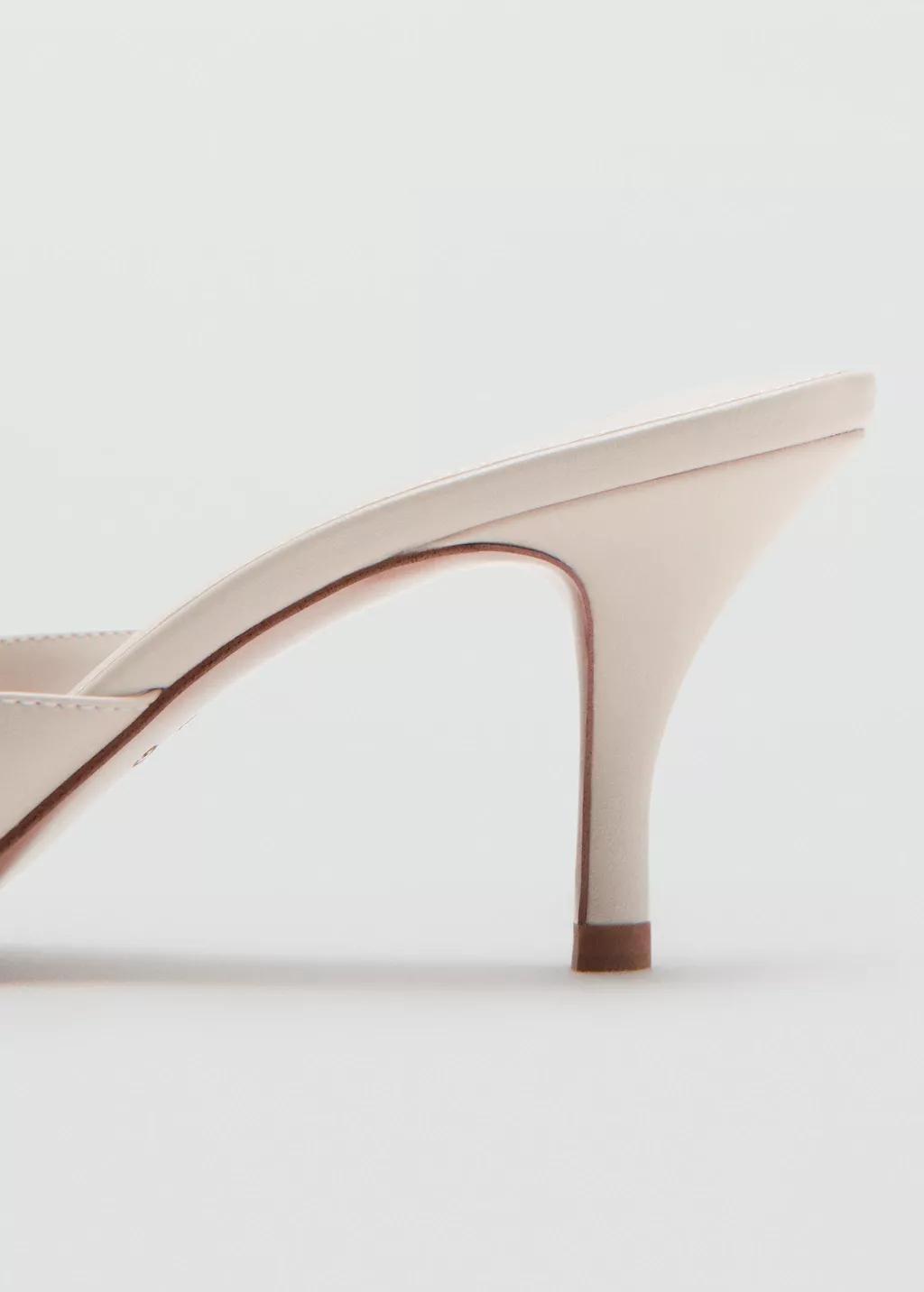 Beige Heeled Sandals With Metallic Detail, Light Beige, large image number 1