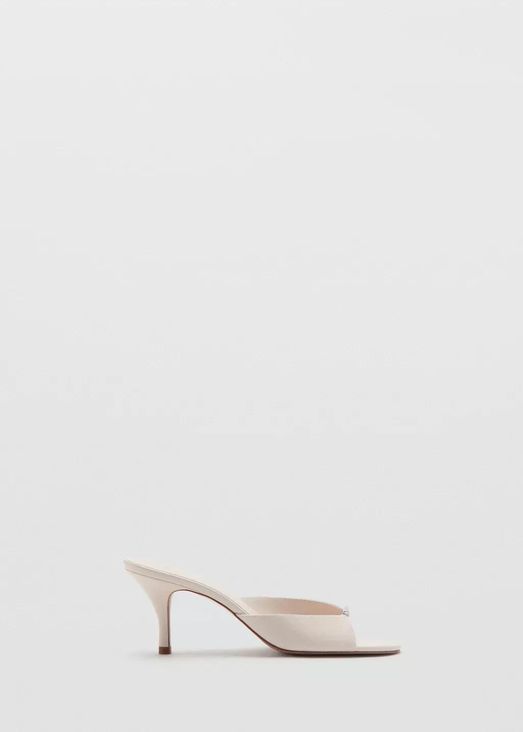 Beige Heeled Sandals With Metallic Detail, Light Beige, large image number 3