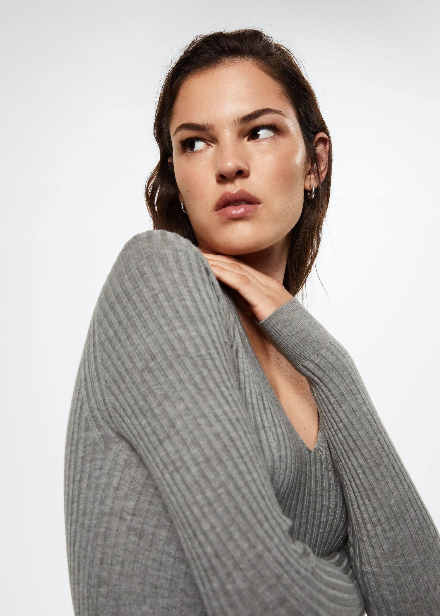 medium grey Bow knitted dress, , large image number 2