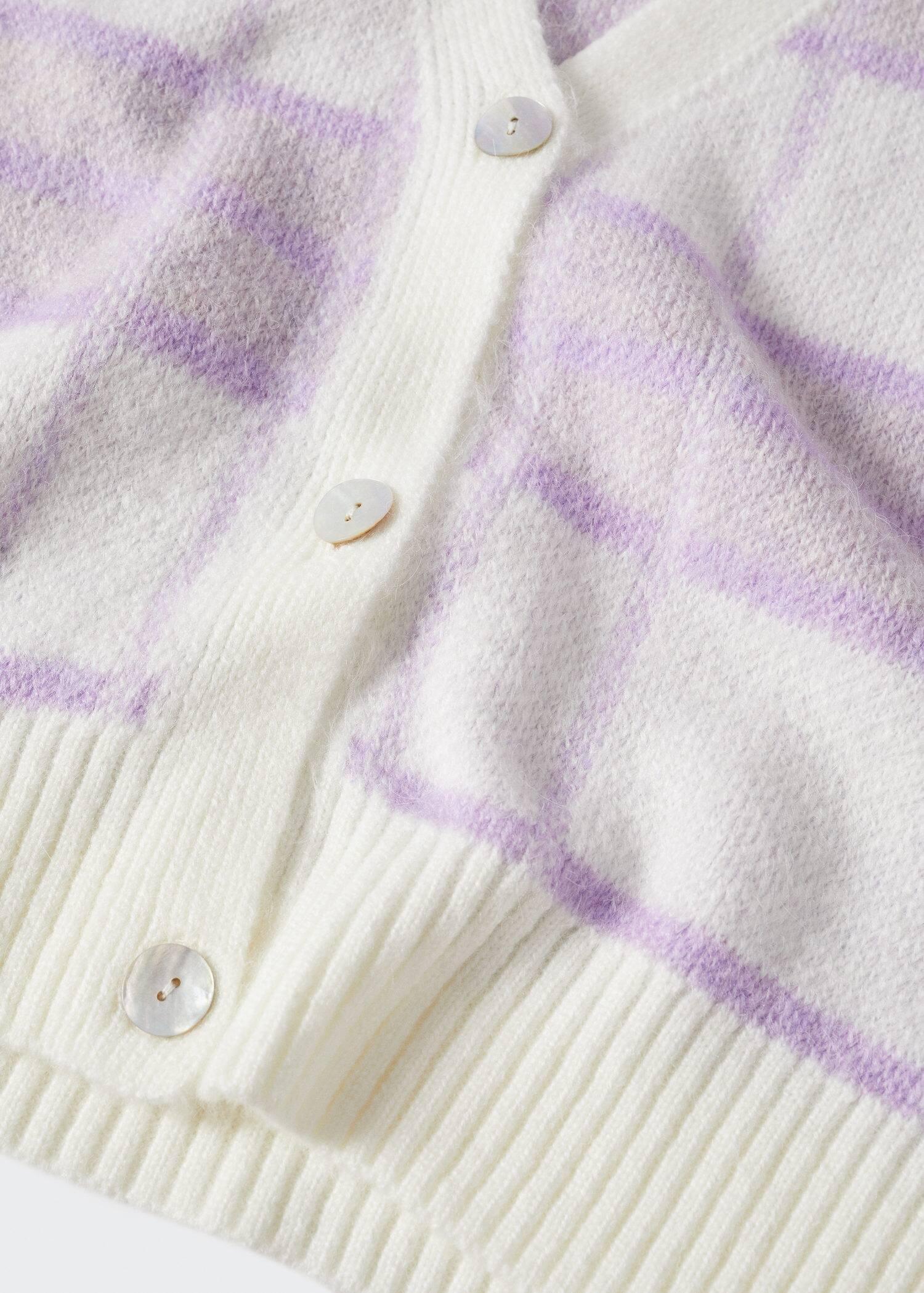 Purple Lt-Pastel Check Knitted Cardigan, , large image number 3