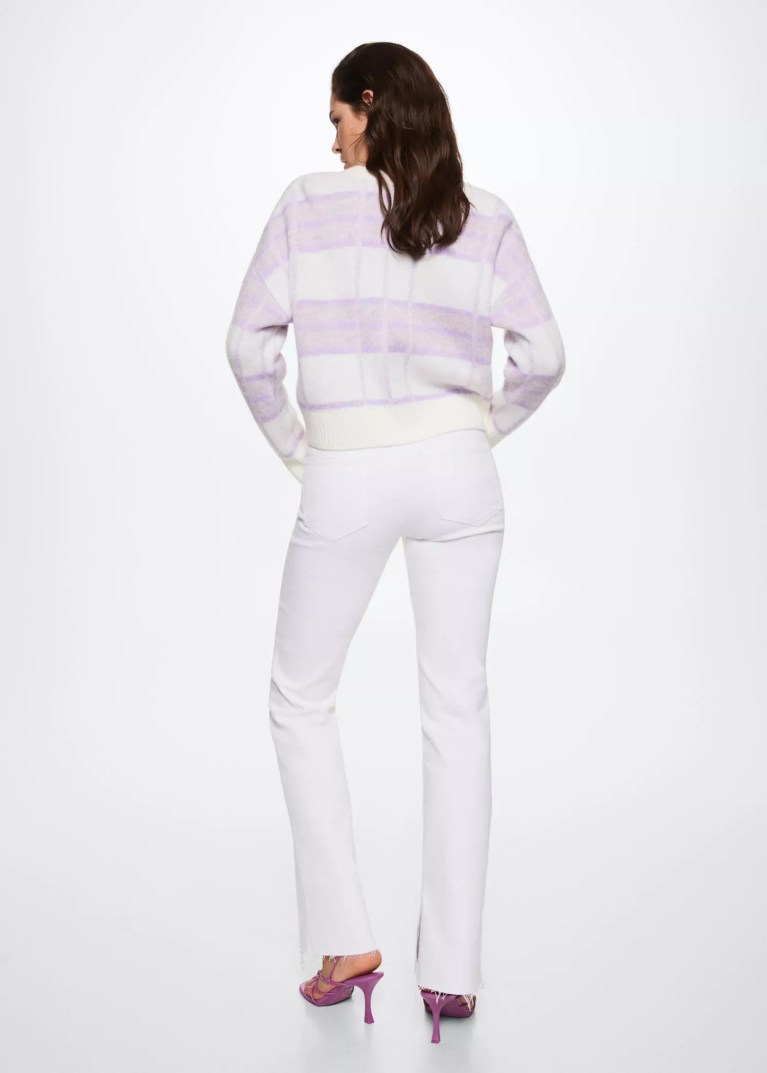 Purple Lt-Pastel Check Knitted Cardigan, , large image number 5