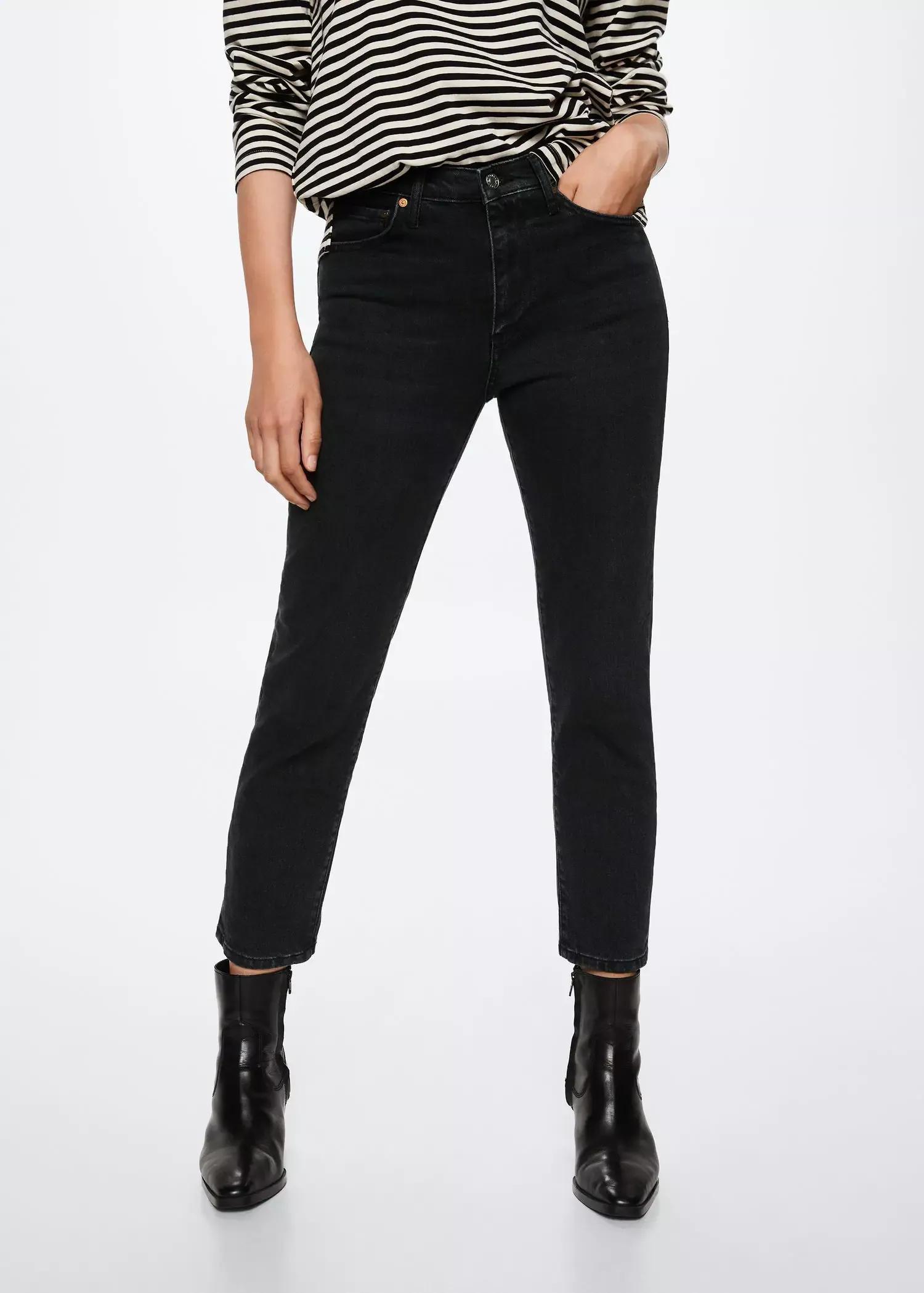 open grey Slim cropped jeans, , large image number 0