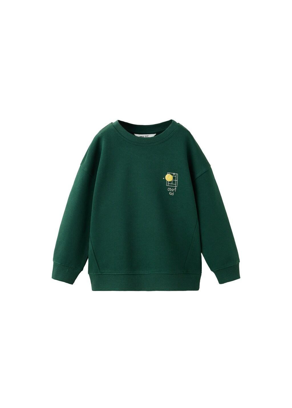 DARK GREEN 100% cotton sweatshirt with trainers design, Baby Boy, Dark Green, large image number 4