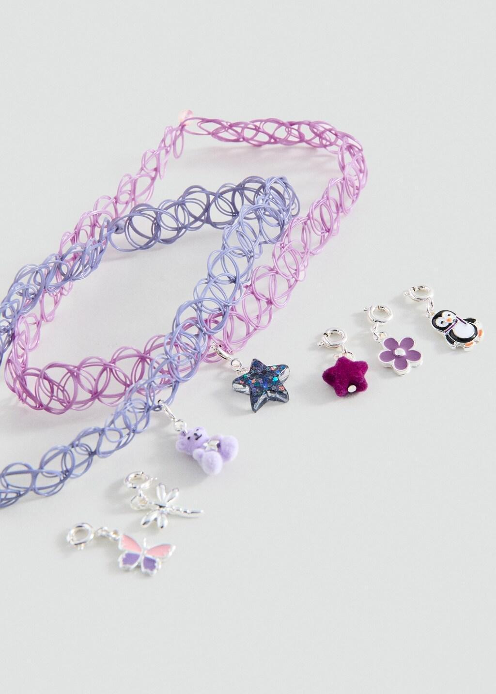 Purple Chokers , Set Of 2,Kids Girls, Light-Pastel Purple, large image number 0