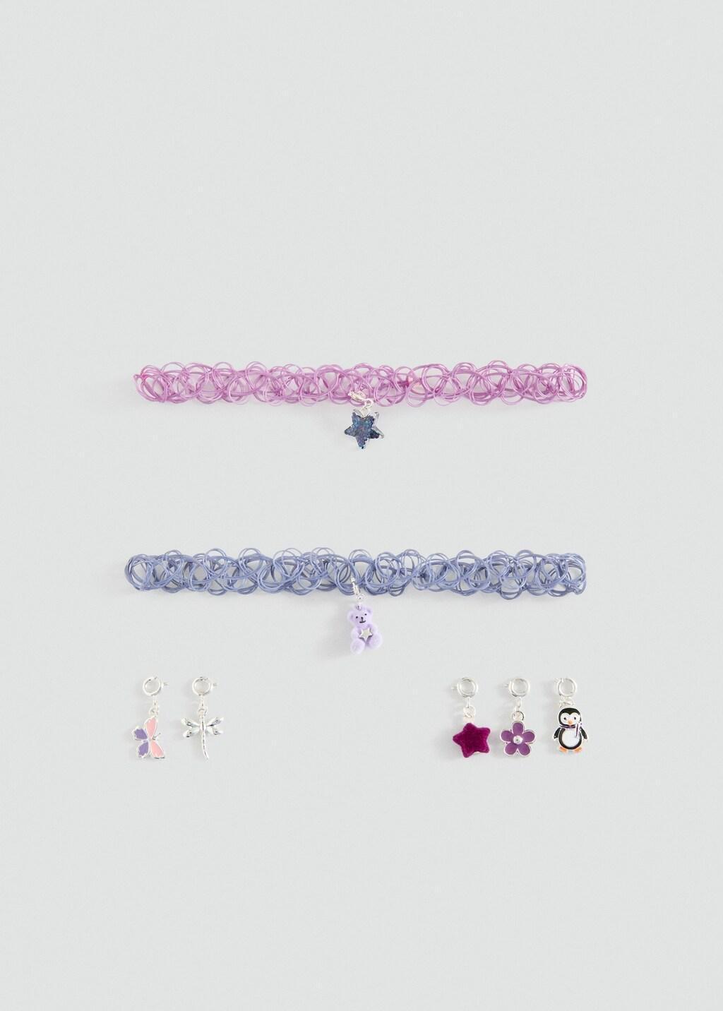 Purple Chokers , Set Of 2,Kids Girls, Light-Pastel Purple, large image number 2