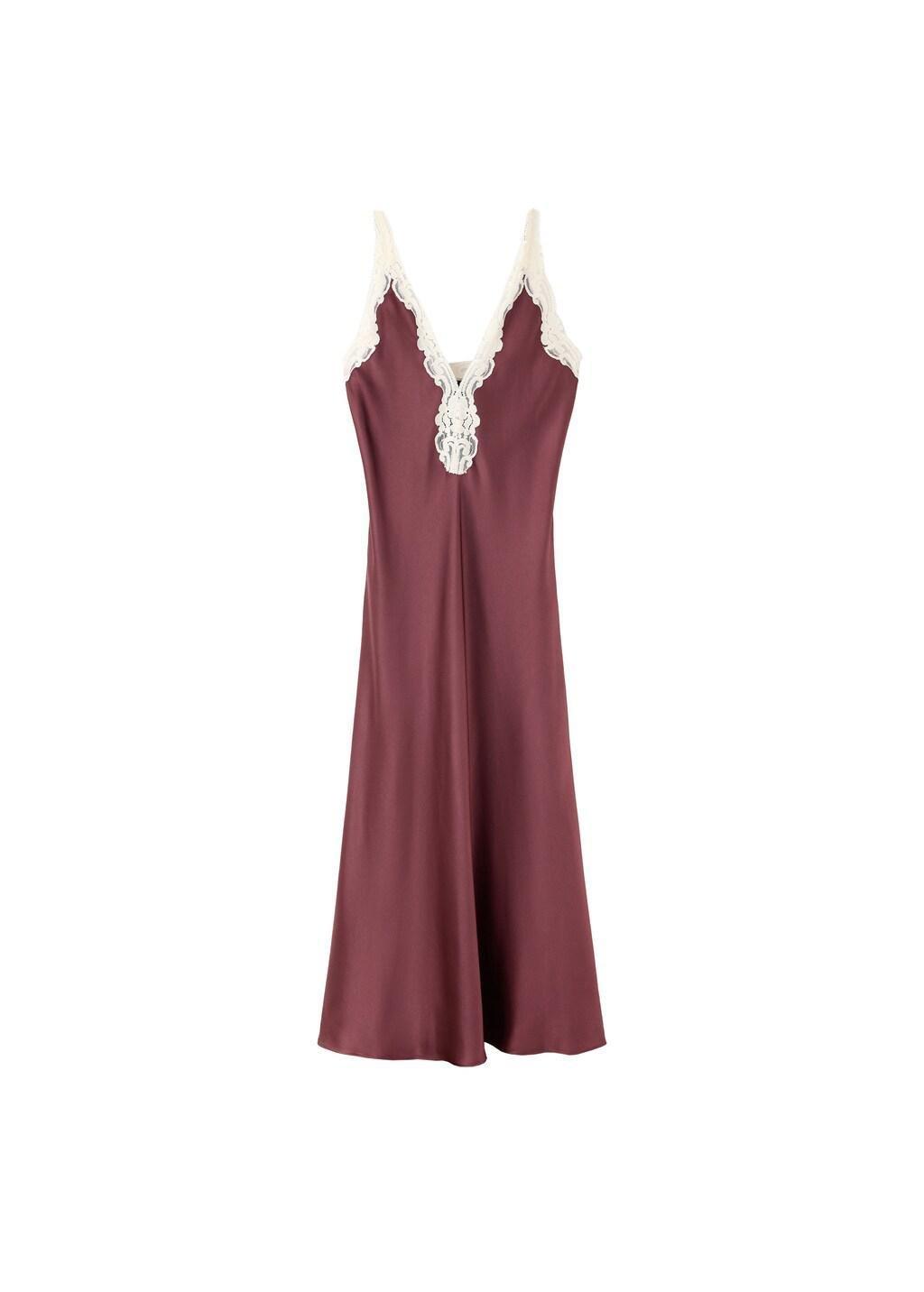 RED Satin lace dress, Dark Red, large image number 4