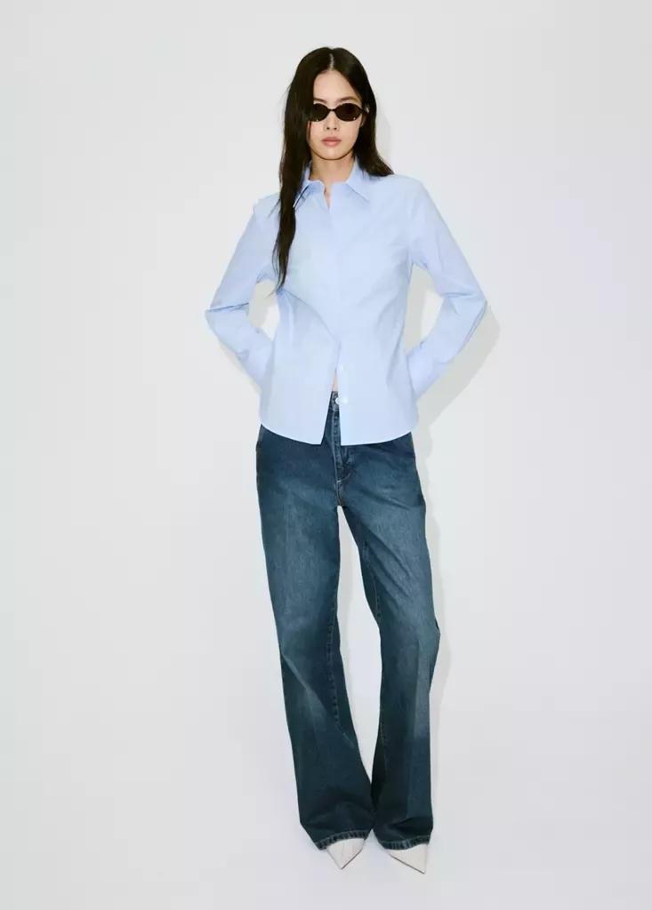 LT-PASTEL BLUE Slim-fit poplin shirt, Light-Pastel Blue, large image number 0