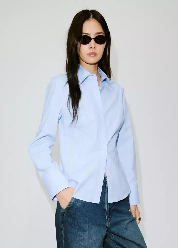 LT-PASTEL BLUE Slim-fit poplin shirt, Light-Pastel Blue, medium