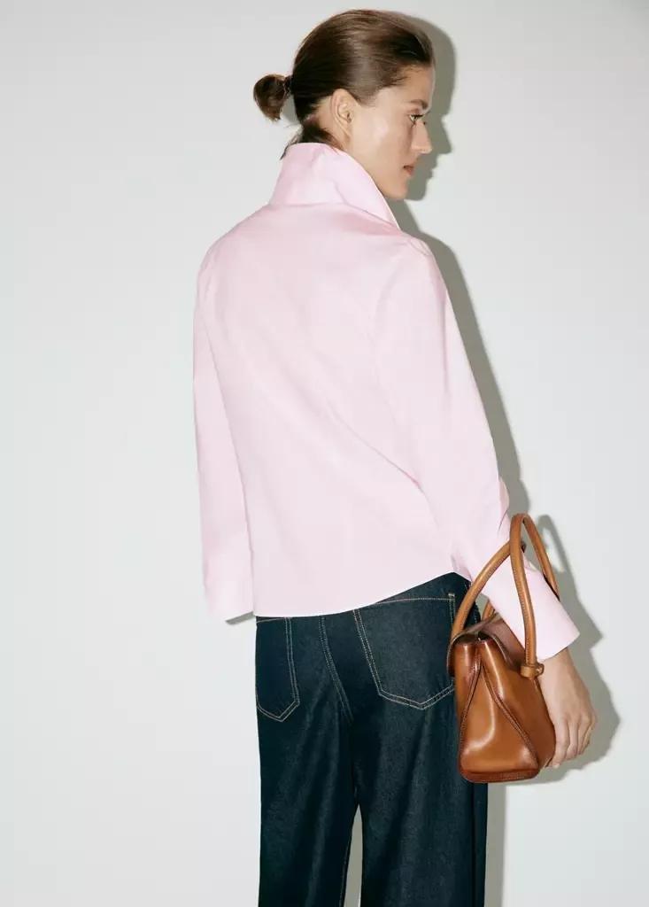 Pink Slim-Fit Poplin Shirt, Light-Pastel Pink, large image number 2