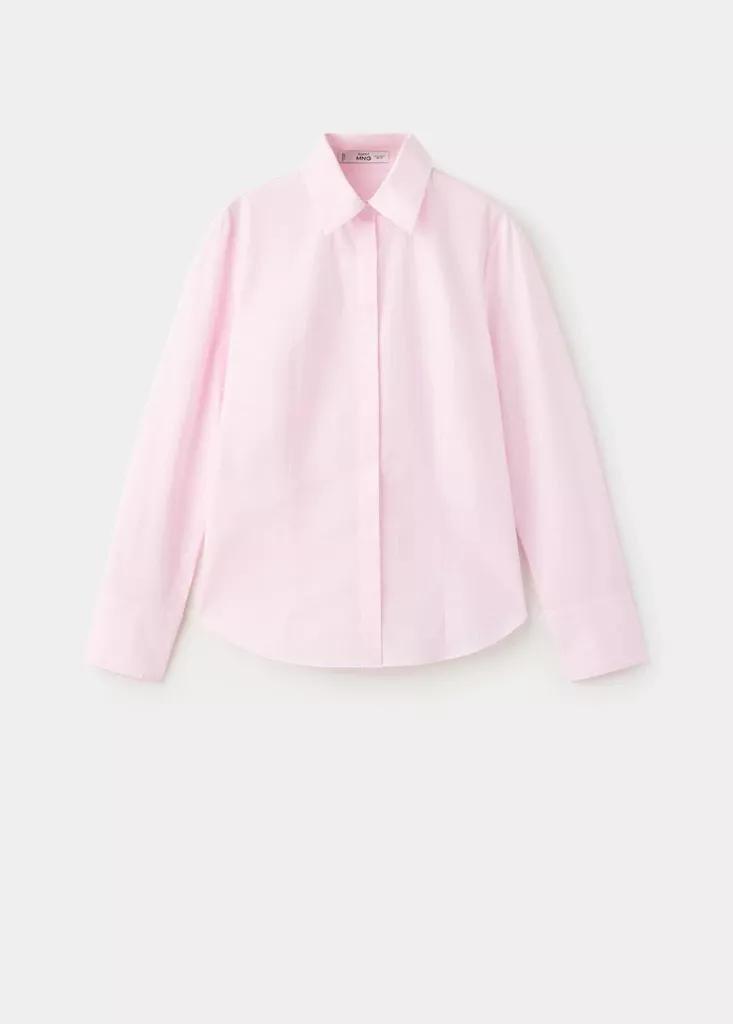 Pink Slim-Fit Poplin Shirt, Light-Pastel Pink, large image number 4