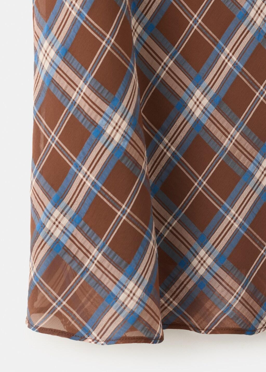 BROWN Checked midi skirt, Brown, large image number 3
