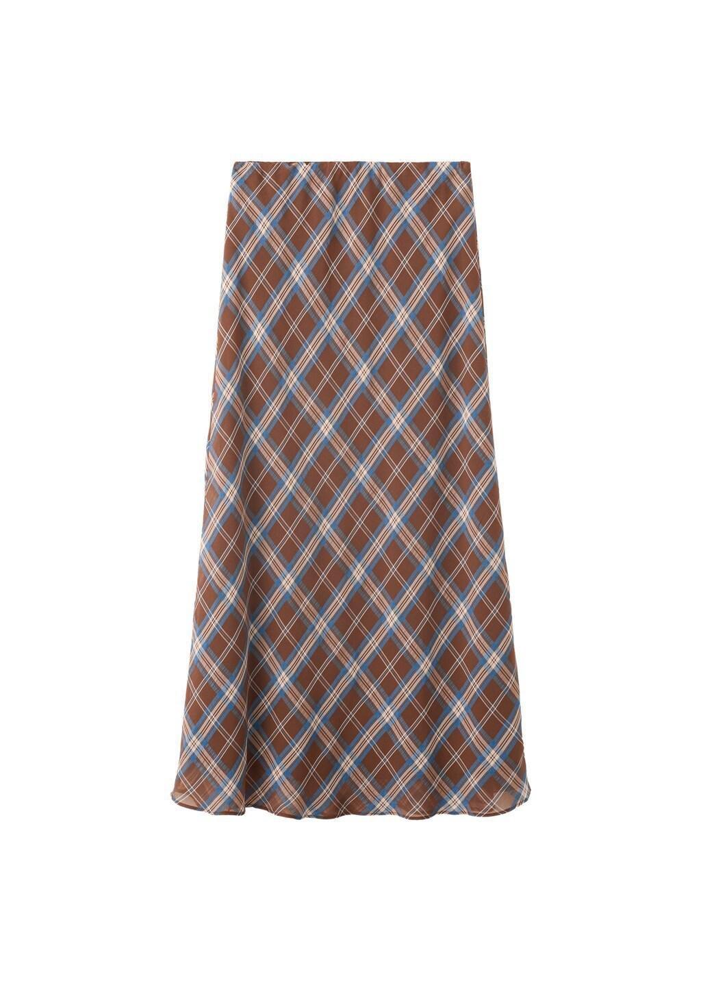 BROWN Checked midi skirt, Brown, large image number 4