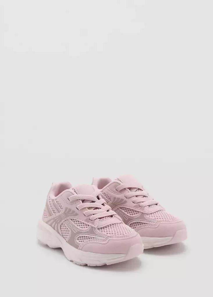 Pink Mixed Trainers With Elastic Lace, Baby Girls, Light-Pastel Pink, medium