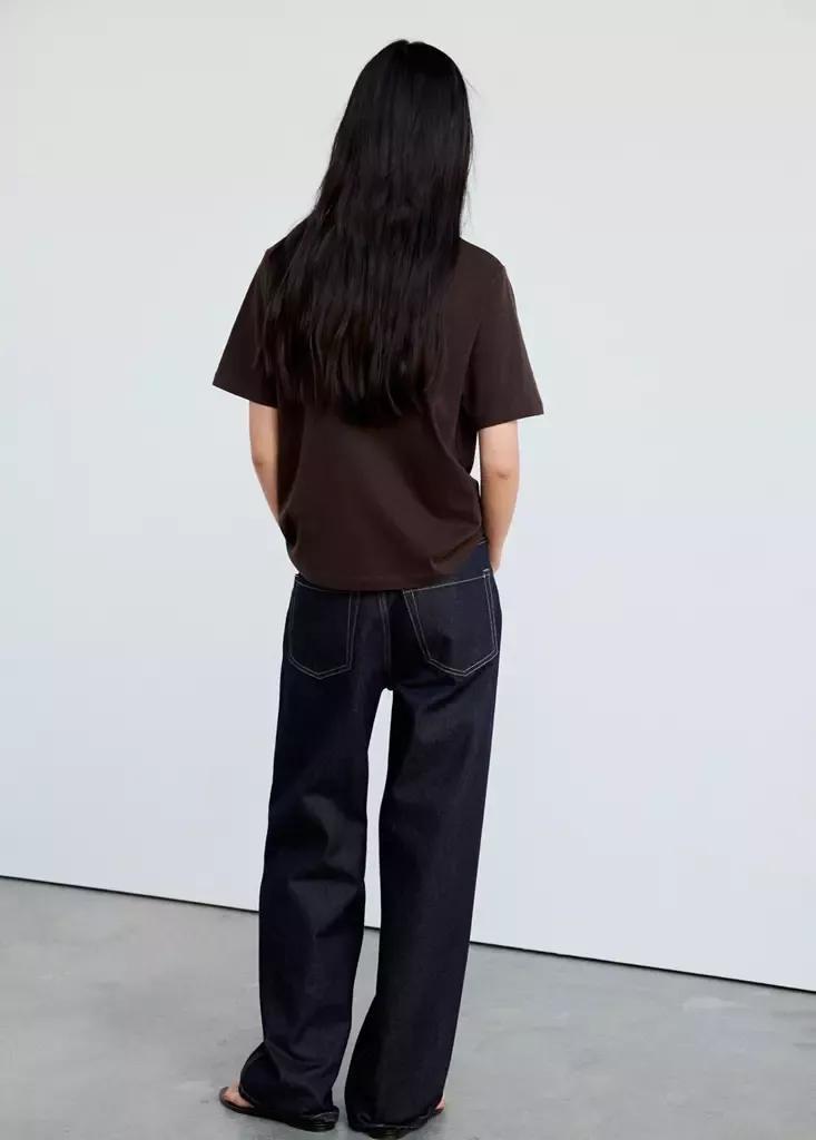 Brown Printed Cotton-Blend T-Shirt, Dark Brown, large image number 3