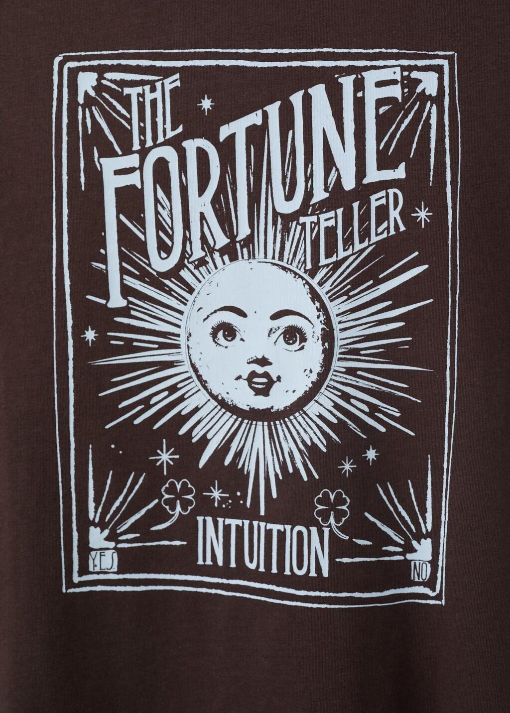 Brown Printed Cotton-Blend T-Shirt, Dark Brown, large image number 4