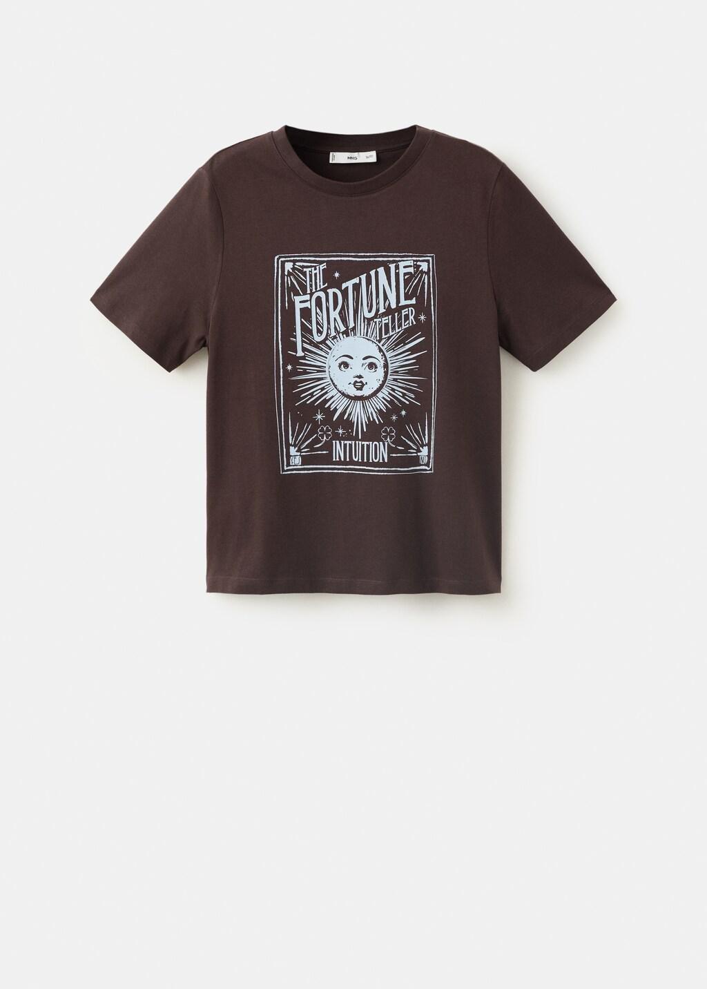 Brown Printed Cotton-Blend T-Shirt, Dark Brown, large image number 6