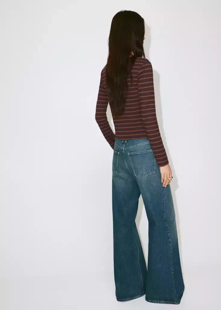 Brown Striped Cotton T-Shirt, , medium