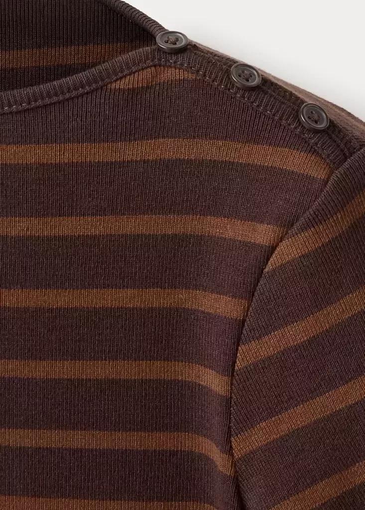 Brown Striped Cotton T-Shirt, , large image number 4