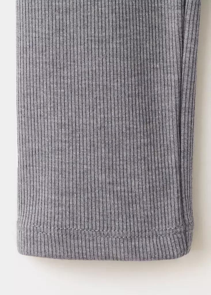 Grey Ribbed V-Neck T-Shirt, , large image number 6