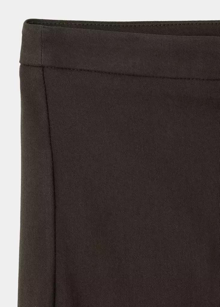 Brown Straight-Cut Crop Trousers, Dark Brown, large image number 5