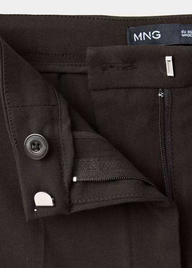 Brown Straight-Cut Crop Trousers, Dark Brown, large image number 6